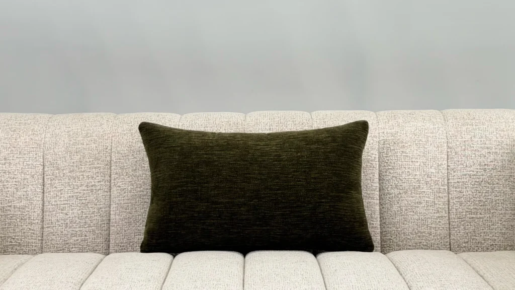 Virelle Forest Olive Chenille Lumbar Cushion
