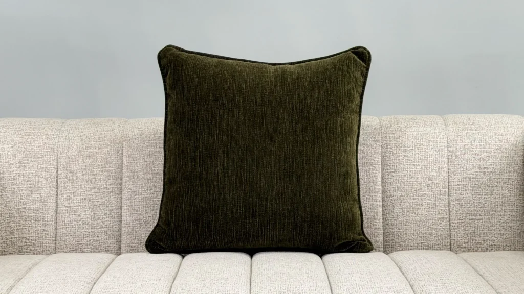 Virelle Forest Olive Chenille Square Cushion