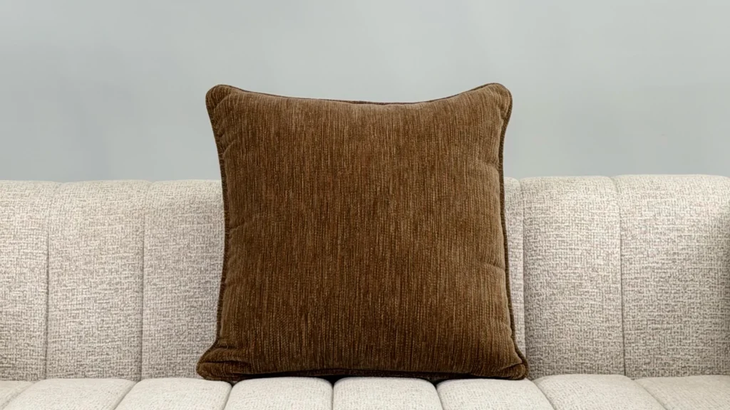 Virelle Tobacco Brown Chenille Square Cushion