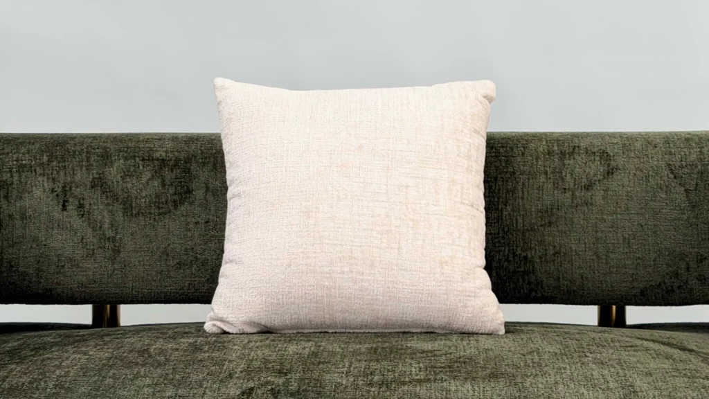 Serelle Chiffon White Chenille Square Cushion