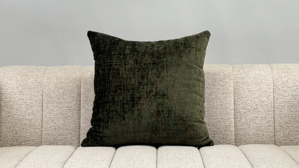 Serelle Forest Olive Chenille Square Cushion